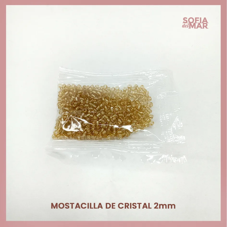 Mostacilla de cristal beige (8 gramos)