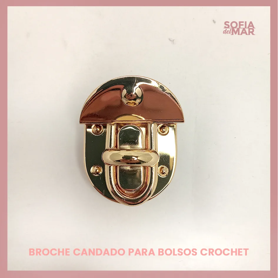 Broche candado para bolsos tejidos a crochet