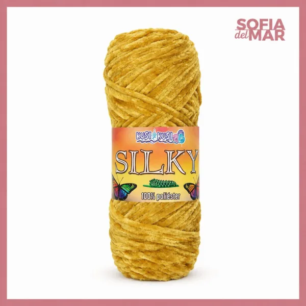 silky barranquilla crochet ocre dorado lana chelin felpado suave esponjoso